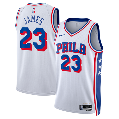 Philadelphia 76ers LeBron James Nike Association Swingman Jersey - White - Unisex