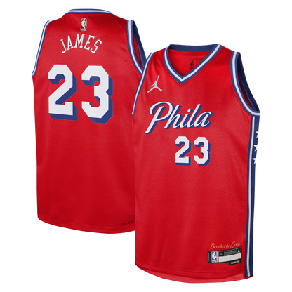 Philadelphia 76ers LeBron James Jordan Statement Swingman Jersey - Red - Youth