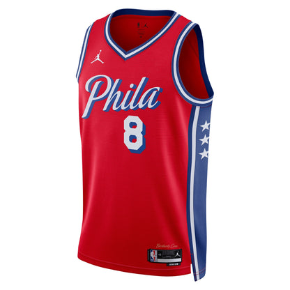 Philadelphia 76ers Paul George Jordan Statement Swingman Jersey - Red - Unisex