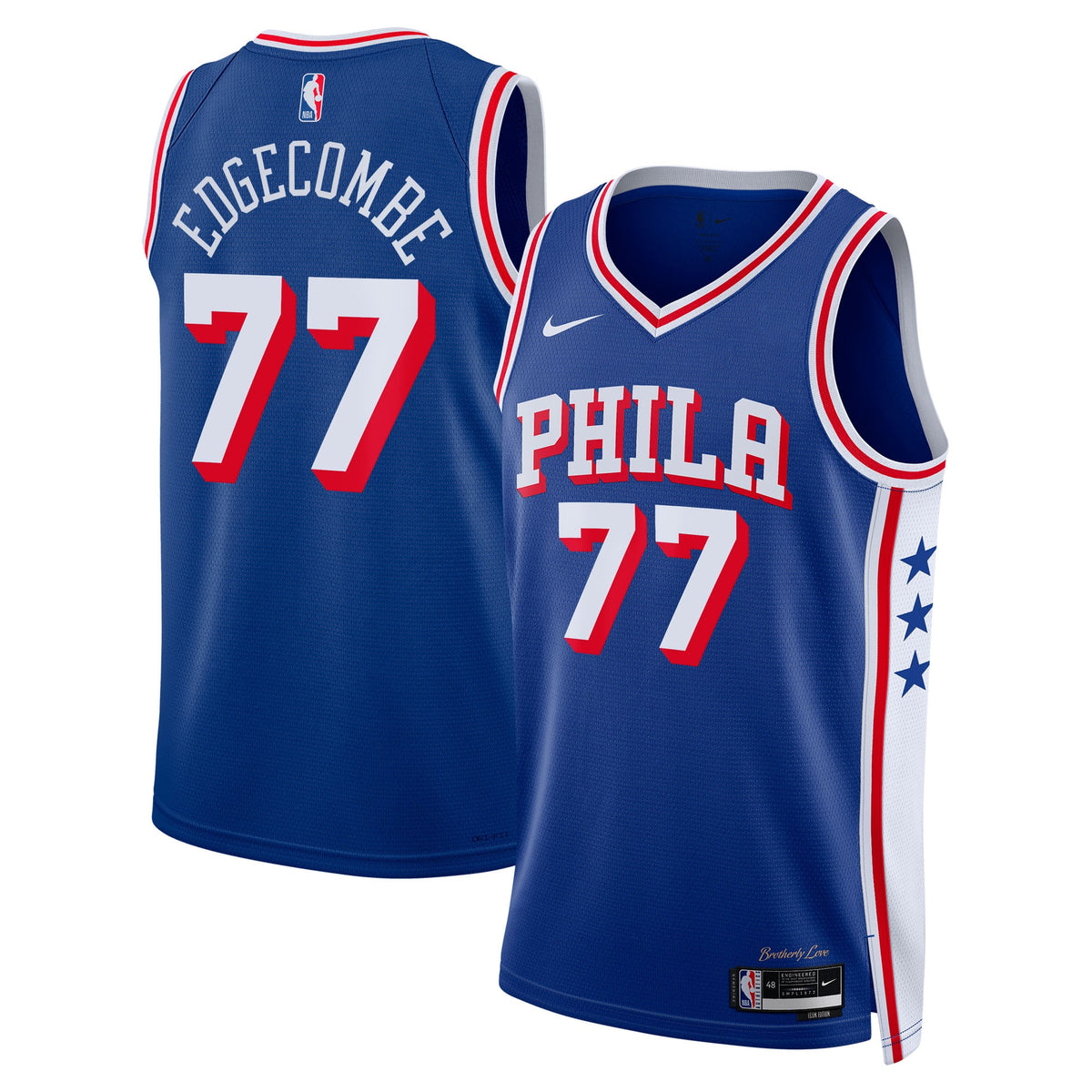 Philadelphia 76ers VJ Edgecombe Nike Icon Swingman Jersey - Royal - Unisex