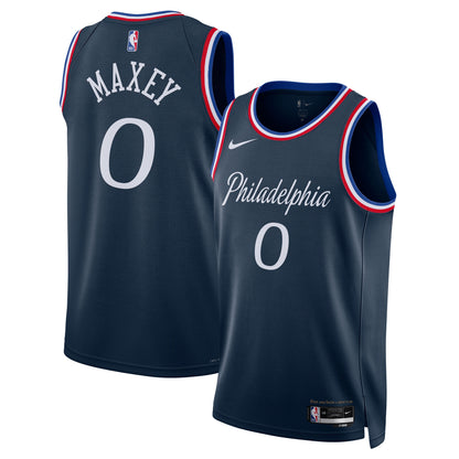 Philadelphia 76ers Tyrese Maxey Nike 2025/26 City Swingman Jersey - Navy - Unisex