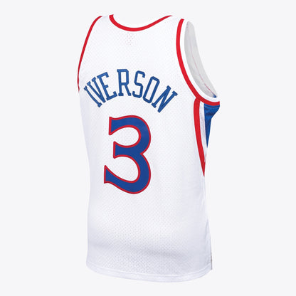 Philadelphia 76ers Allen Iverson Mitchell & Ness 1996 Swingman Jersey - White - Men's