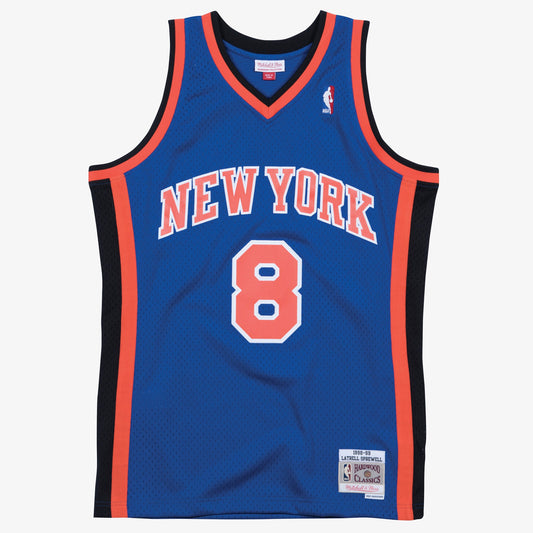 New York Knicks Latrell Sprewell Mitchell & Ness 1998-99 Road Swingman Jersey