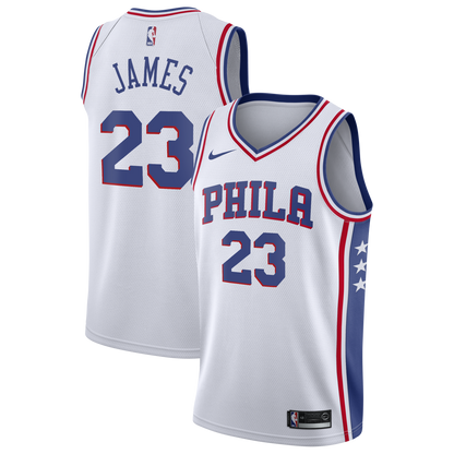Philadelphia 76ers LeBron James Nike Association Swingman Jersey - White - Youth